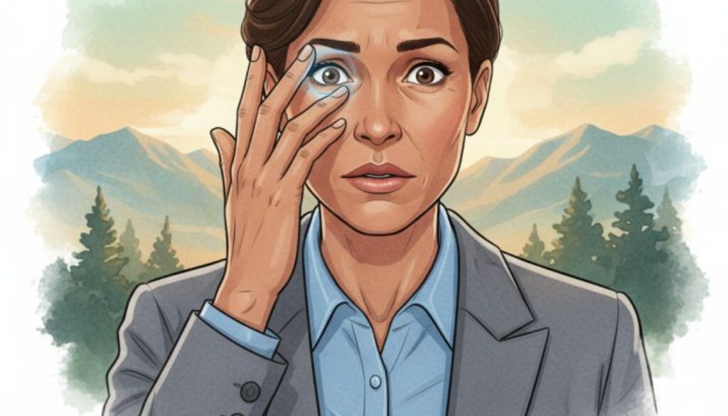 Person experiencing sudden vision loss symptoms in Fort Collins - emergency eye care concept showing when every second counts for preserving sight